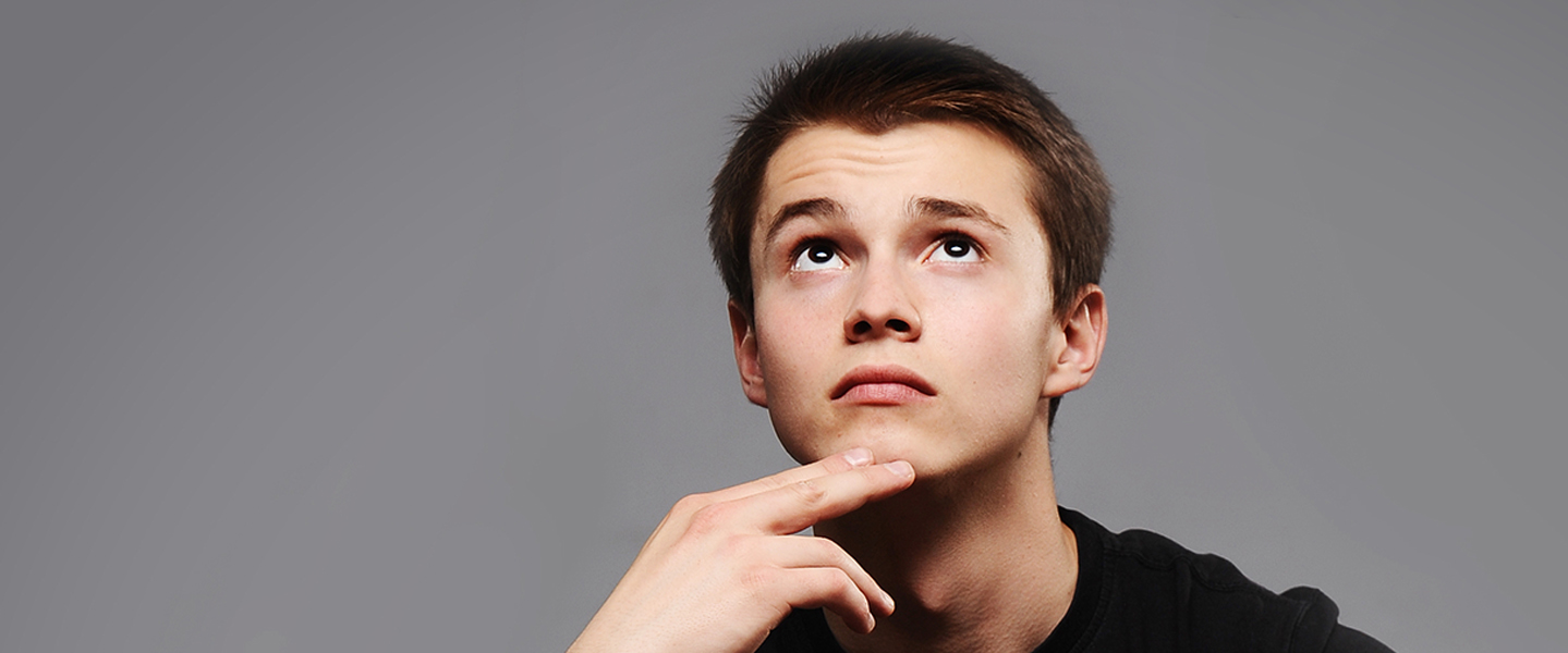 A boy thinking